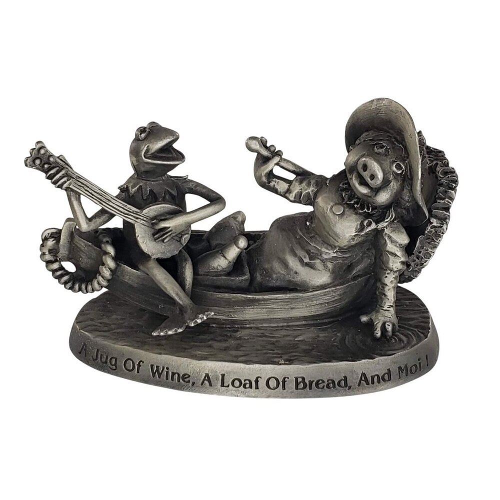 Hallmark Little Gallery Kermit Miss Piggy Pewter A Jug Of Wine A Loaf Of Bread